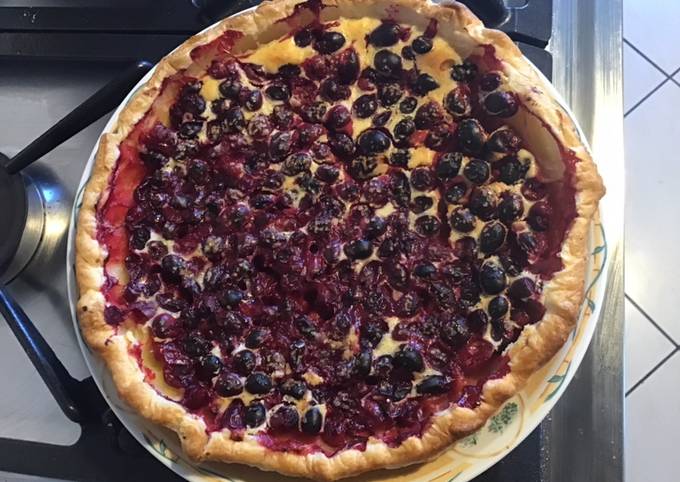 Tarte aux cranberries fraîches et citron jaune de Sicile