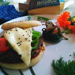 A picture of Kulcha Tikki Burger.