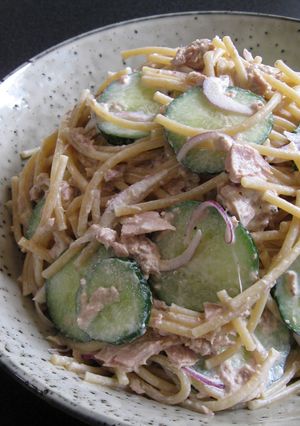 A picture of Spaghetti, Cucumber & Tuna Salad.