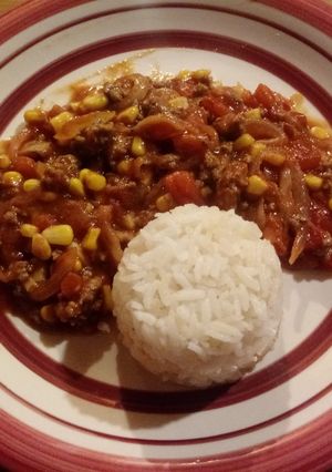 Una foto de Tomaticán sin caldo (con carne molida)