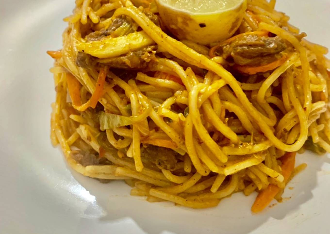 Beef Thai Style noodles/spaghetti