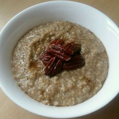 Vickys Pumpkin Porridge with Maple Roasted Pecans GF DF EF SF A picture of Vickys Pumpkin Porridge with Maple Roasted Pecans GF DF EF SF.