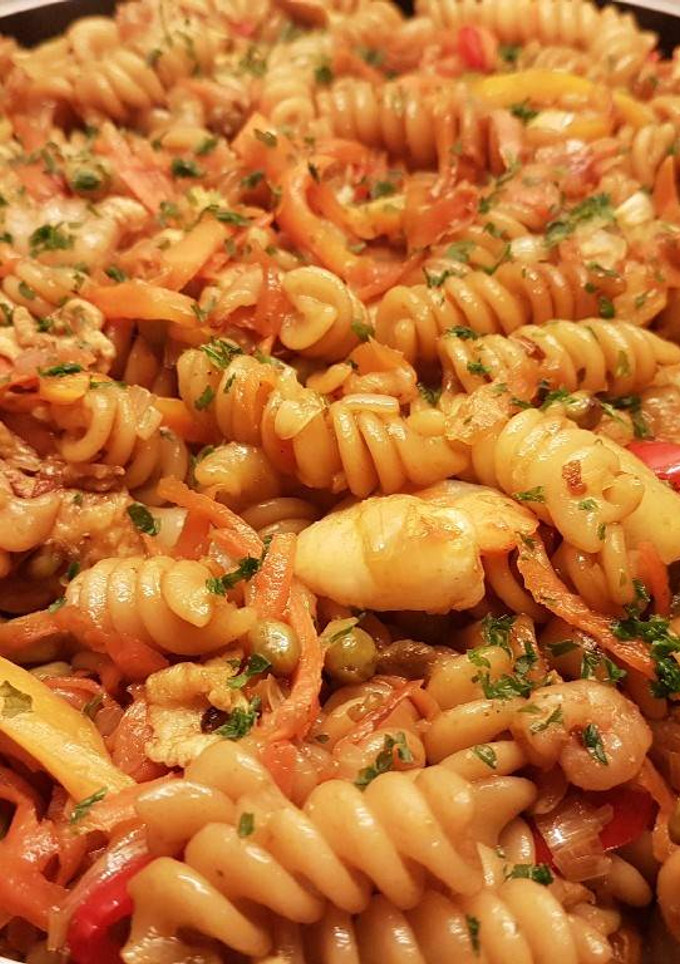 Una foto de Fussilli con Gambas
