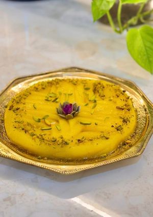 عکسی از دستور حلوا کاسه شیرازی مجلسی با فوت و فن‌های طلایی