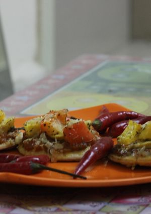 A picture of Mini pizzas with whole wheat flour!!.