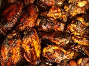 A picture of barbecue chicken wings
