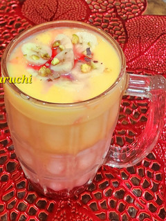 A picture of Rose Mango Fruity Nutty Milkshake.
