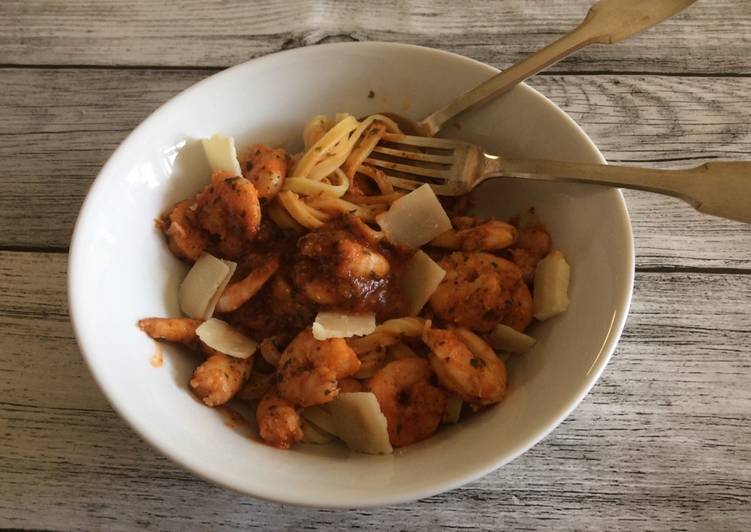 Fetucini aux crevettes đ€