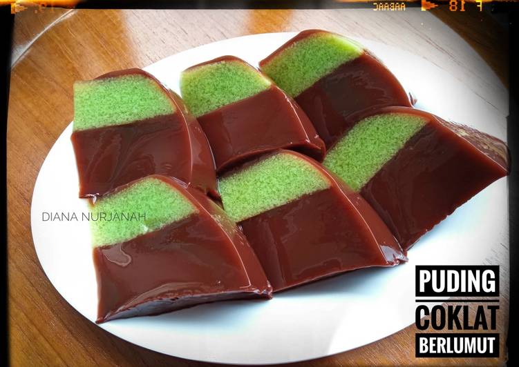 Bagaimana Bikin Puding Coklat berlumut Mudah