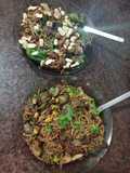 Wok de vegetales con repollitos de Bruselas y fideos integrales