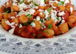 Garbanzos con pisto