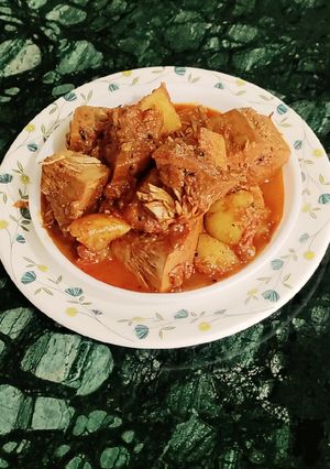 A picture of Jackfruit Potato Curry.