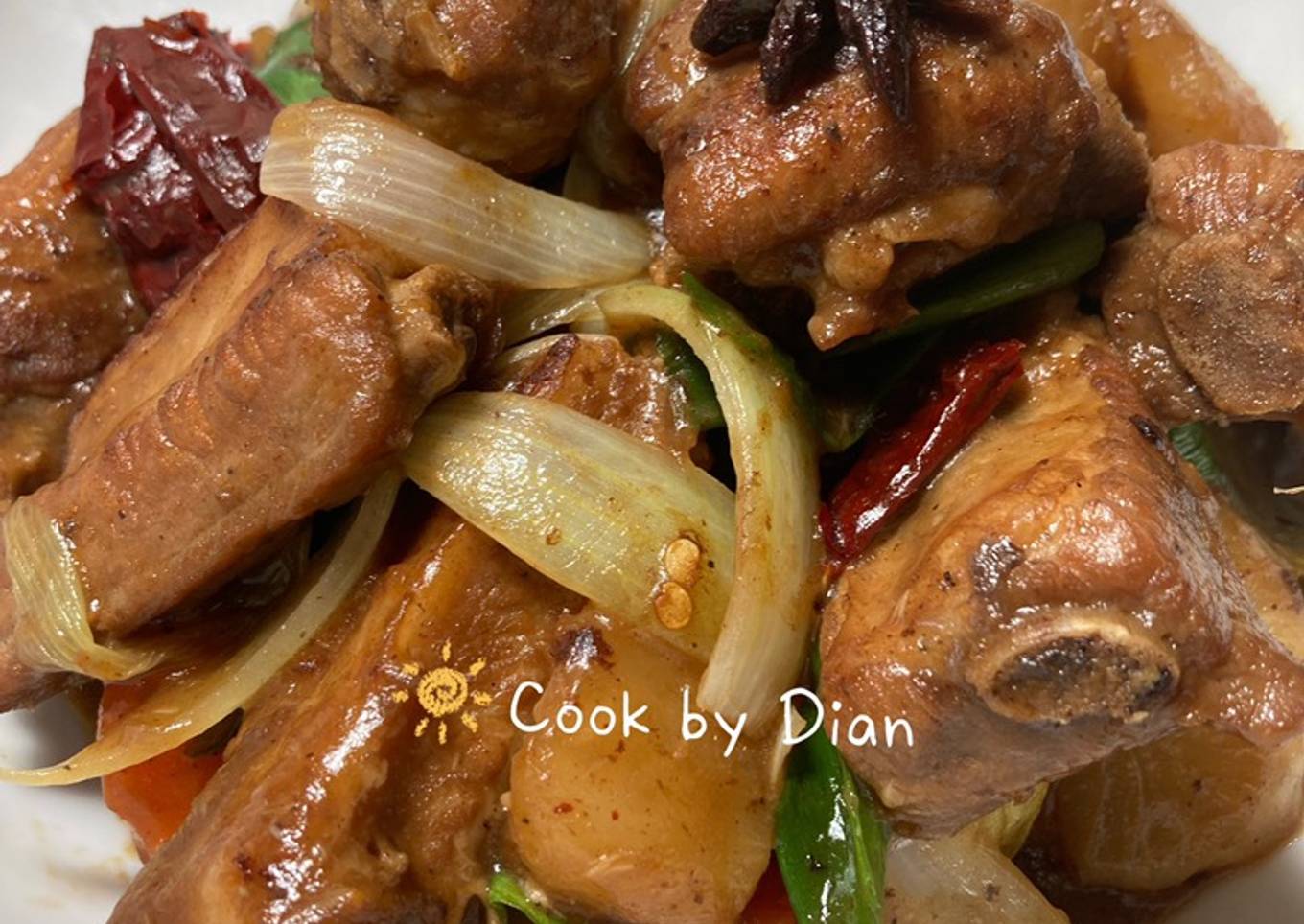 NON HALAL Braised pork ribs (iga babi rebus ala Taiwan)