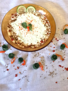 A picture of Three spice cucumber raita.