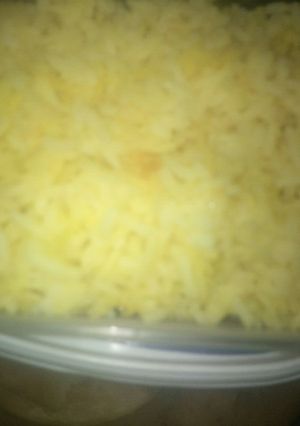 A picture of Coconut turmeric rice.