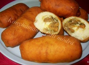 Töltött lángos recept fotója