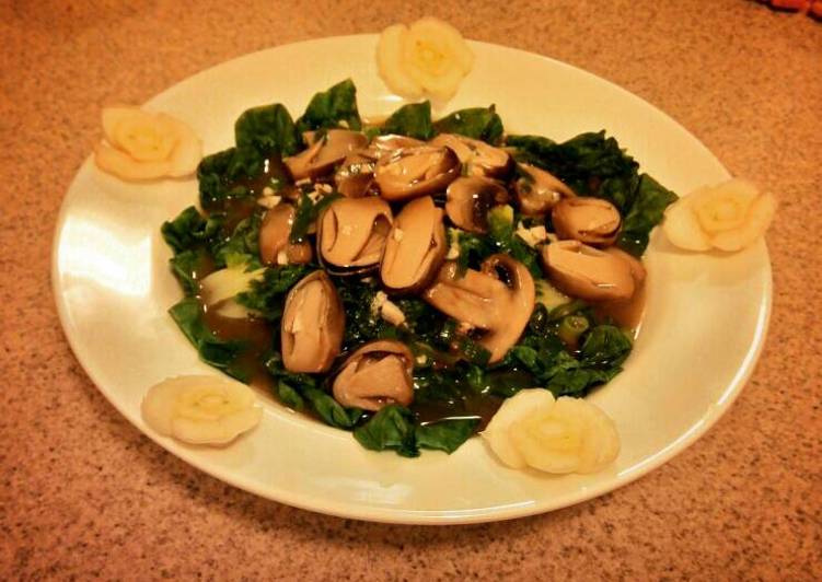 Cara Gampang Menyiapkan Bok Choy in mushroom oyster sauce - bok choy jamur saus tiram, Lezat