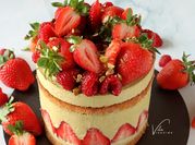 Gambar resep pistachio milk cake