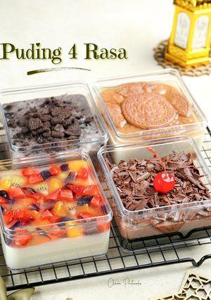 Foto resep Puding 4 Rasa Praktis (hanya pakai 1 adonan aja)