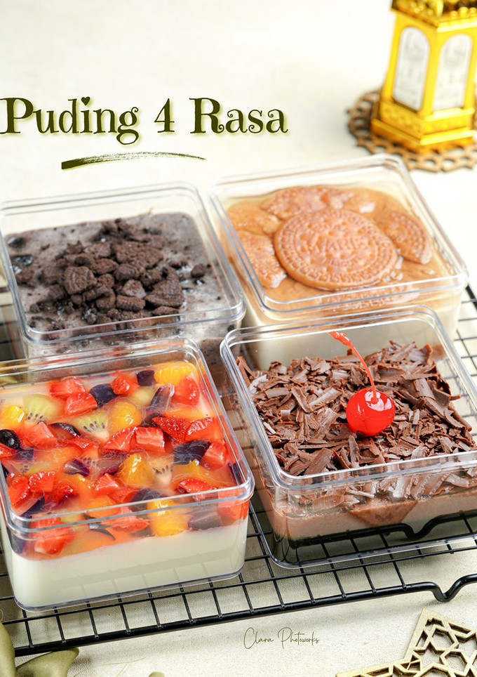 Foto resep Puding 4 Rasa Praktis (hanya pakai 1 adonan aja)