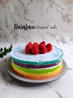 Foto resep Rainbow steamed cake