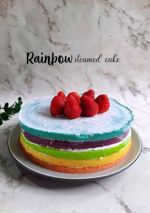 Foto resep Rainbow steamed cake