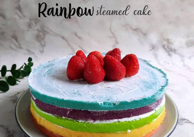 Rainbow steamed cake