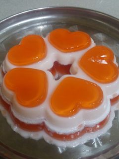 عکسی از دستور ژله دو رنگ طبقه ای