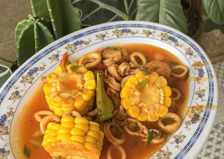 Cara Gampang Membuat Cumi udang saos Padang Anti Gagal