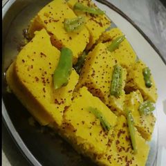 Suji besan dhokla A picture of Suji besan dhokla.