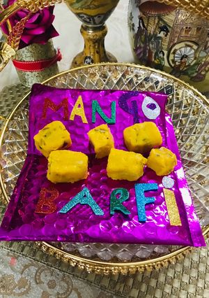 A picture of Mango 🥭 barfi.