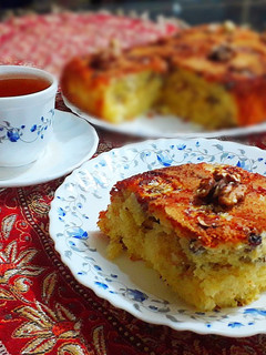 عکسی از دستور کیک موز و گردو