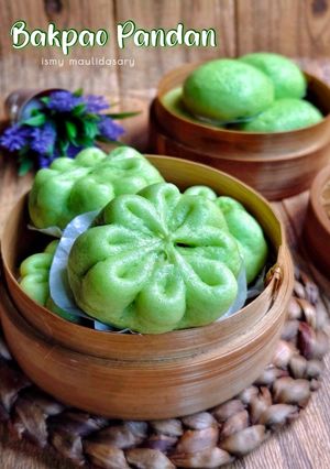 Foto resep Bakpao Pandan isi Selai Nanas dan Selai Coklat (No Mixer)