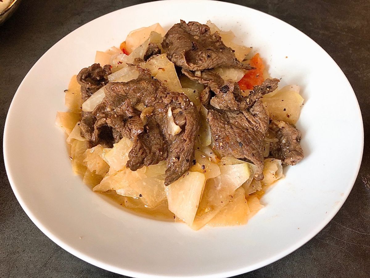 Thăn Bò Úc Xào Su Hào