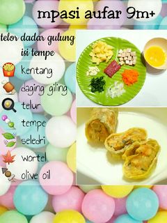 Foto resep Telur dadar gulung isi tempe (mpasi 10 m)