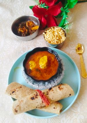 A picture of Gatte ki sabji (Besan ke gatte / Gram flour Curry).