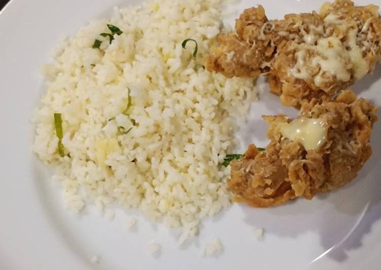 Nasi jeruk ayam keju