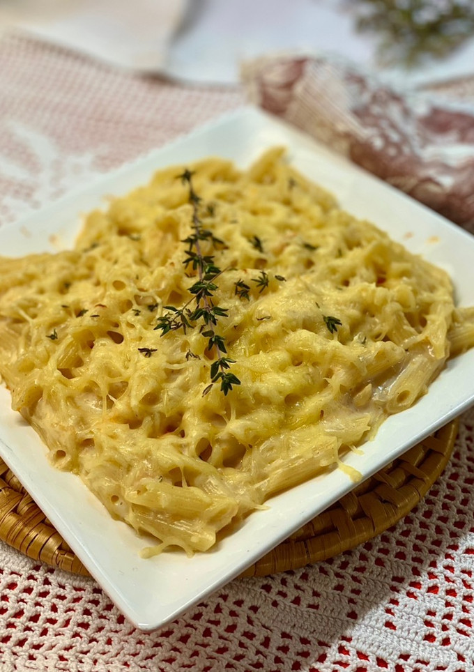 Una foto de Pasta con sobras de vieiras rellenas al horno