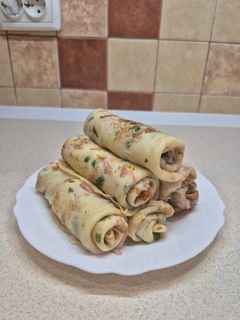 Фото Млинці з шинкою і сиром!.