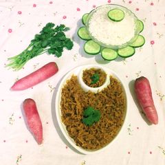 A picture of Bengali Mulor Ghonto / Radish fry.