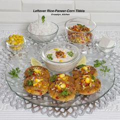 🌽🍚 Crispy Leftover Rice–Paneer–Corn TikkisWith Creamy Mexican-Spiced Curd Dip A picture of 🌽🍚 Crispy Leftover Rice–Paneer–Corn TikkisWith Creamy Mexican-Spiced Curd Dip.