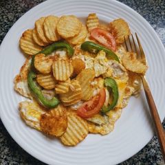 A picture of 🍟🍳 Fried Eggs with Potatoes🍟🍳.
