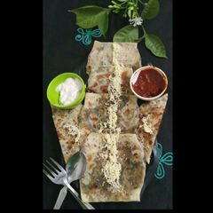 A picture of Turkish/gozleme Feta-Spinach Flatbread.