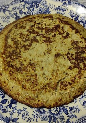 Una foto de Pan a la sartén con plátano, avena y huevo
