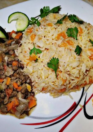 A picture of Mango,Coconut rice#creativericerecipe.