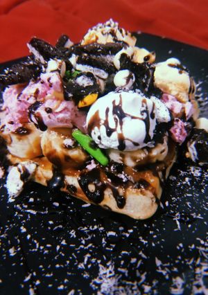 Una foto de Waffles dulces
