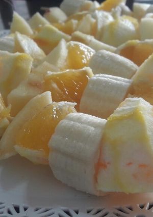 Una foto de Brochette de frutas