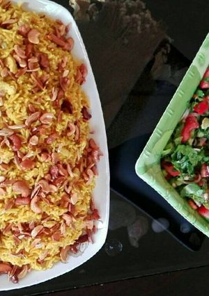 A picture of Kabsa and Fattoush 😋.