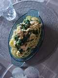 Spaghetti spinaci e salmone