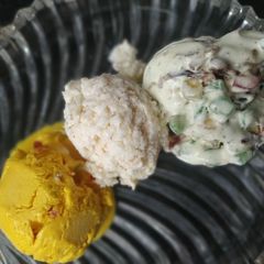 Tri colour ice cream A picture of Tri colour ice cream.
